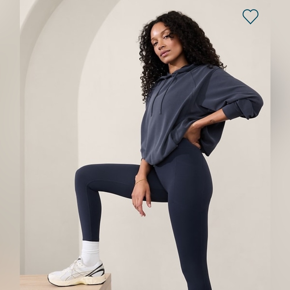 Athleta seasoft bubble hem hoodie navy medium